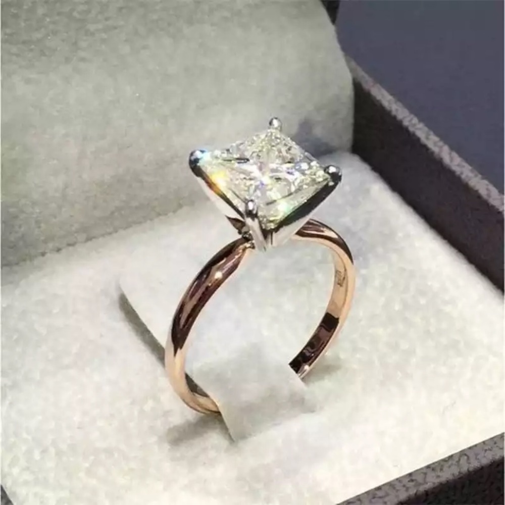 NEW Transparent Zircon Rose Gold Ring - Picture 1 of 6